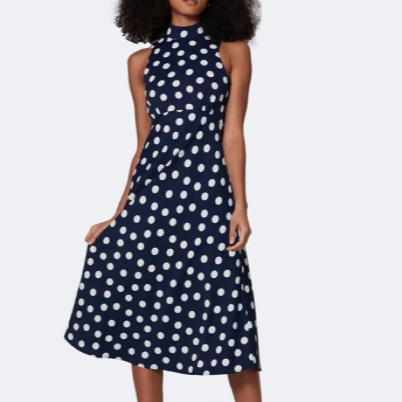Most Of All Coralie Satin Midi Dress In Polka Dot - Picture 3 of 11